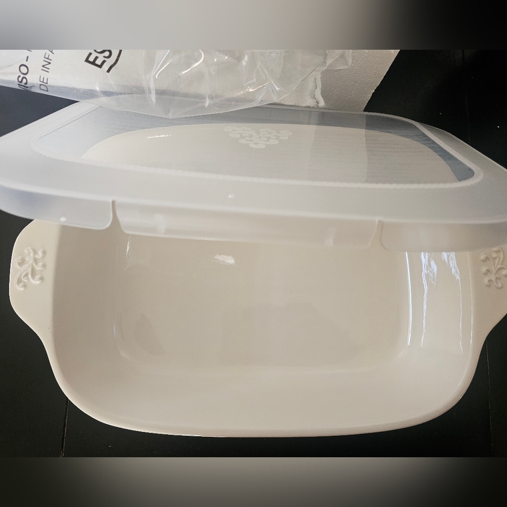 Princess House Marbella 9x13 Baking Dish #3491 White New in Box - Picture 2 of 12